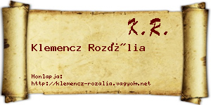 Klemencz Rozália névjegykártya