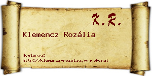 Klemencz Rozália névjegykártya