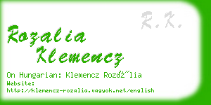 rozalia klemencz business card